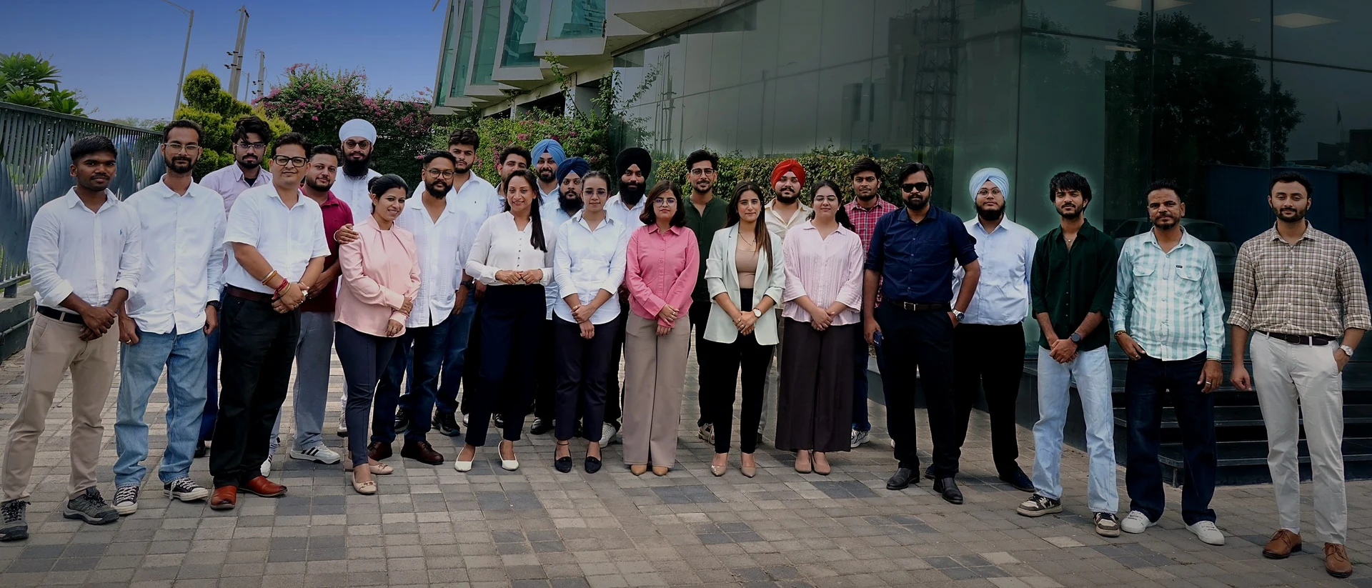 The Intelligaia team outside the Alpha IT City building in Mohali