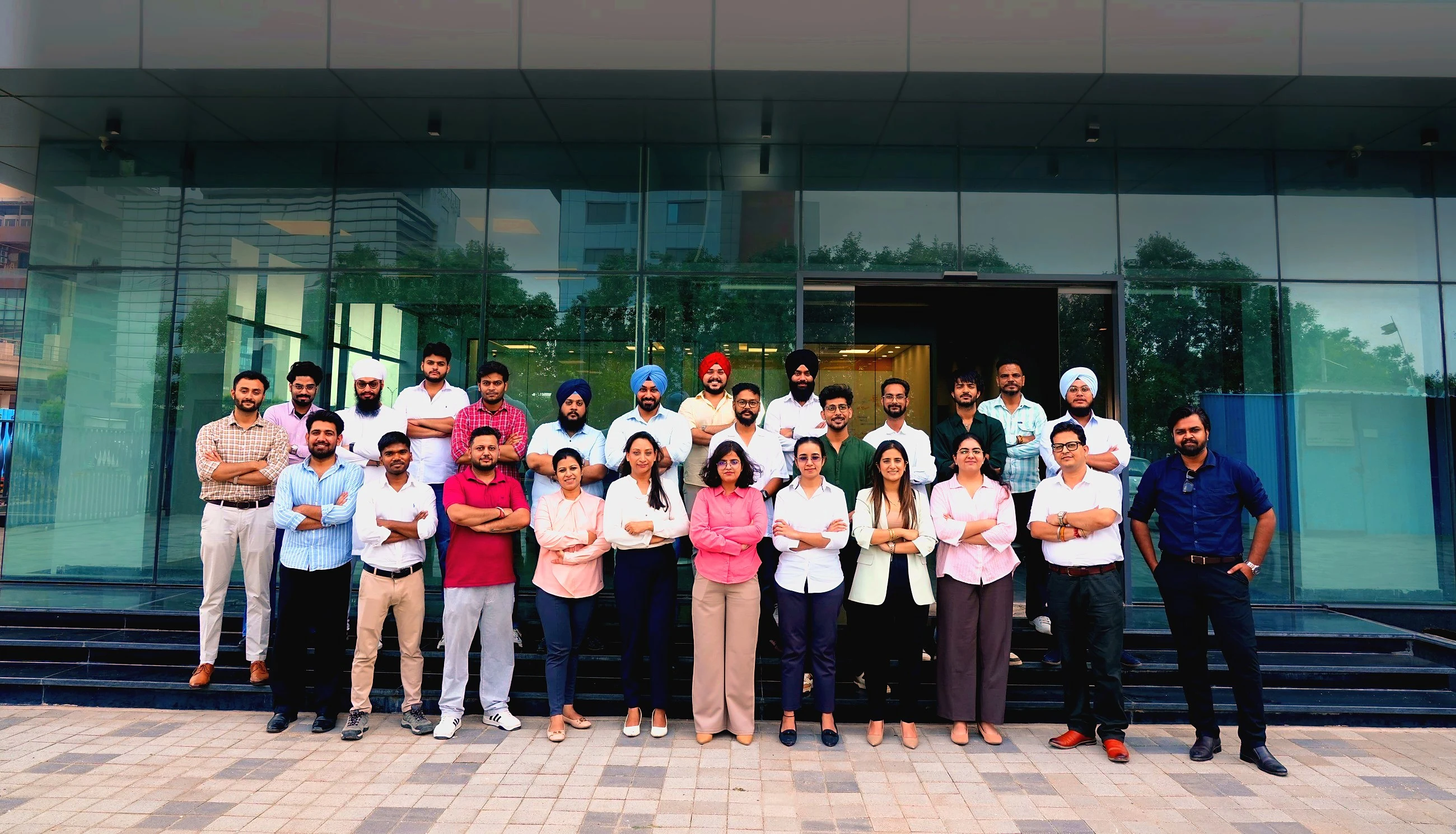 The Intelligaia team outside the studio