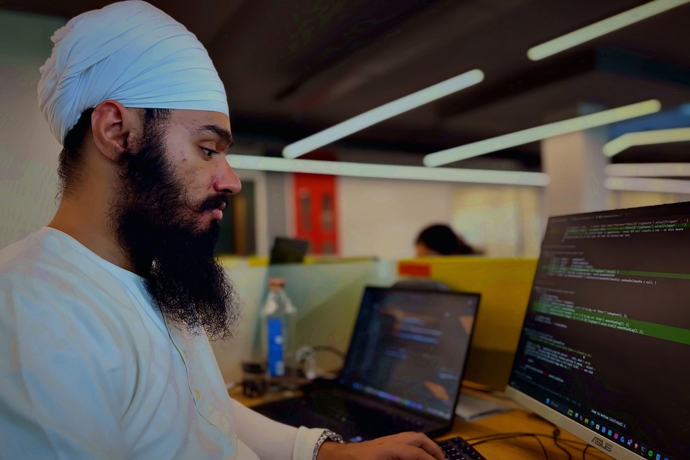 An engineer at work on the Mohali delivery floor