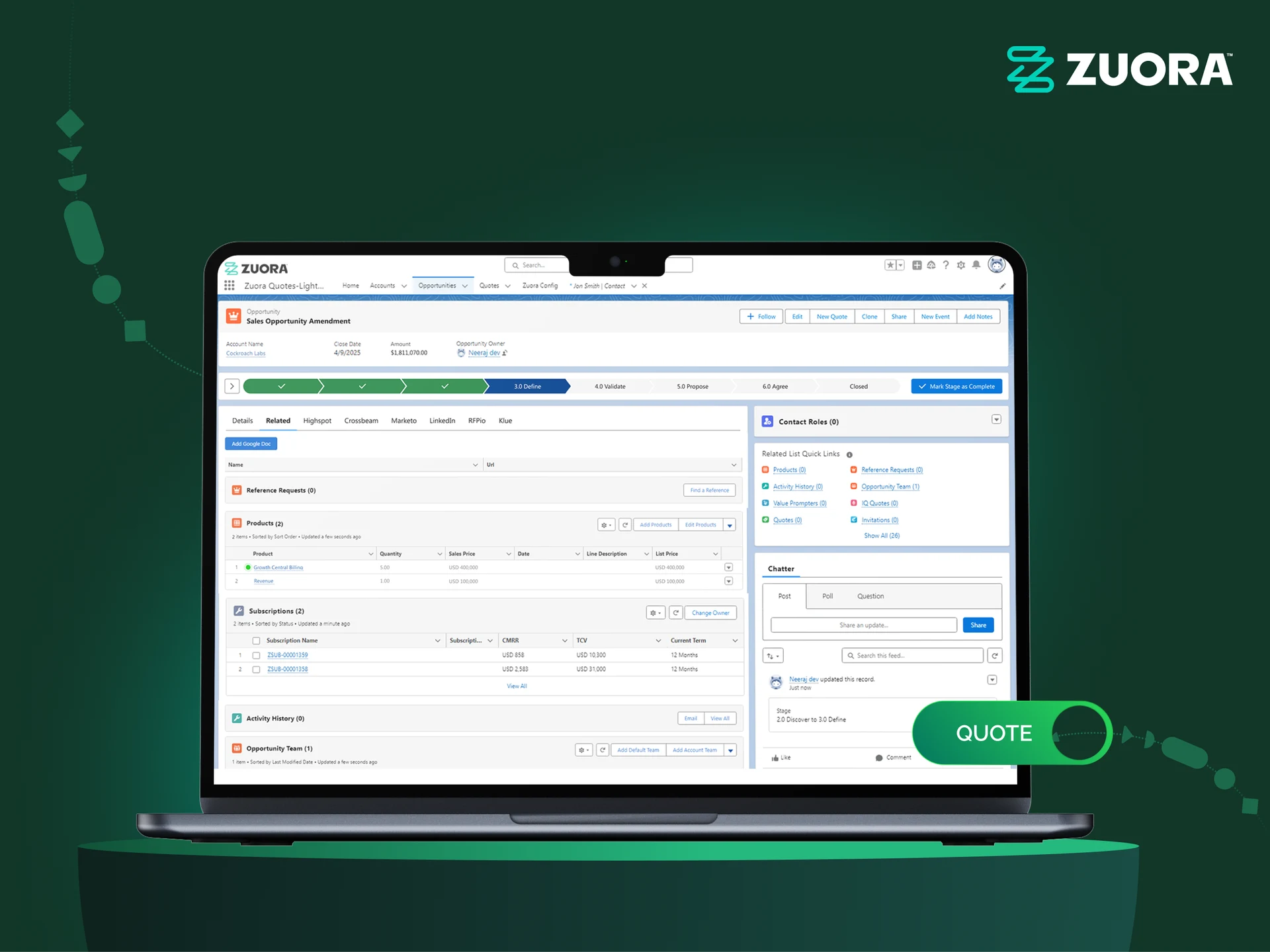 Subscription software company — Salesforce UX/UI Design For CPQ Platform