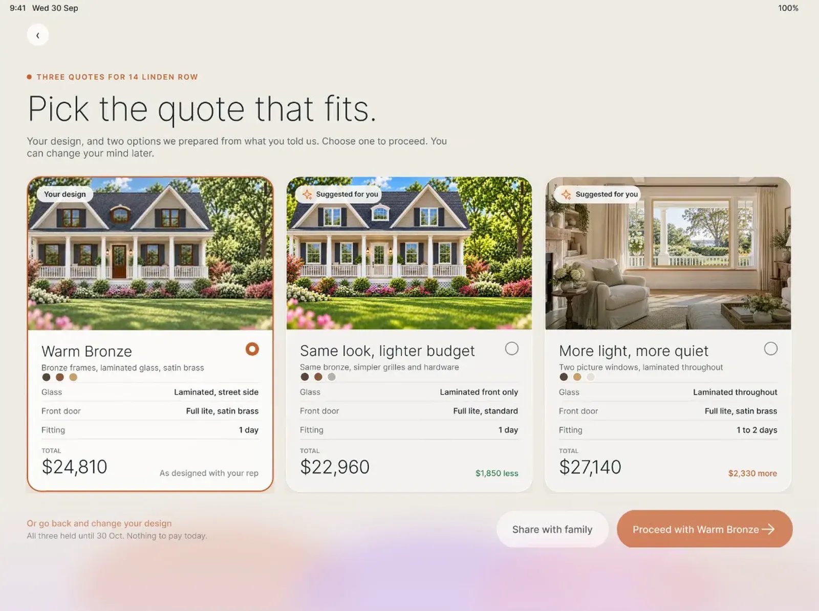 One clear price, two options to compare